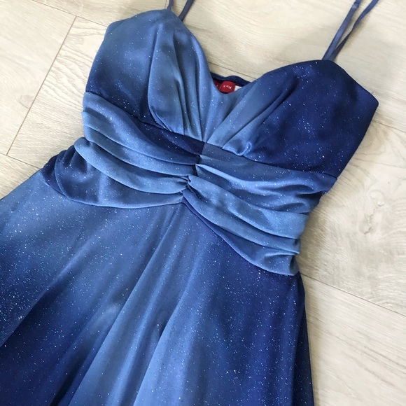 Ruby Rox Ombré Blue Sparkly Prom Dress - Picture 3 of 16